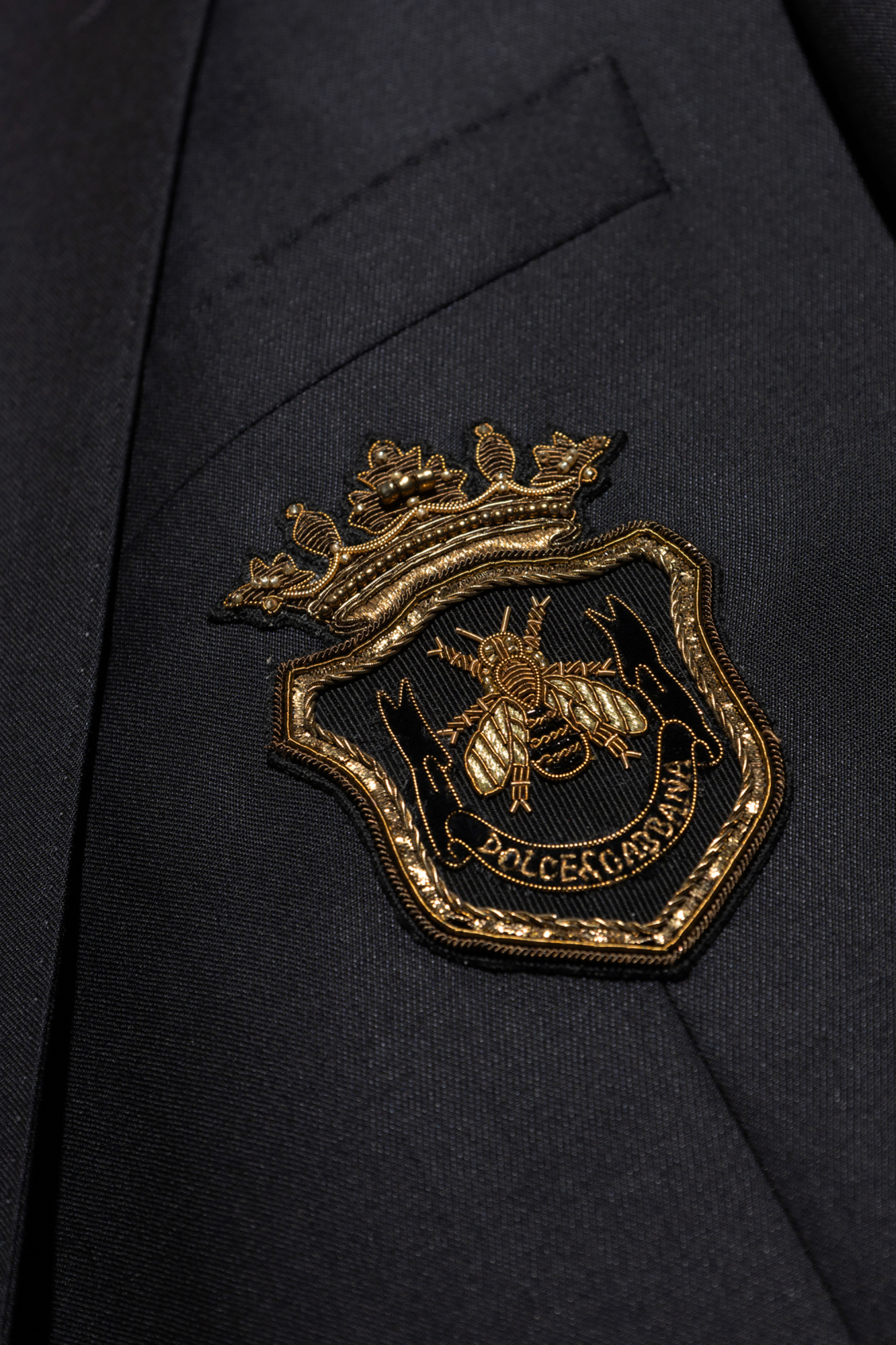 Black Wool blazer with appliqué Dolce & Gabbana - Vitkac AS